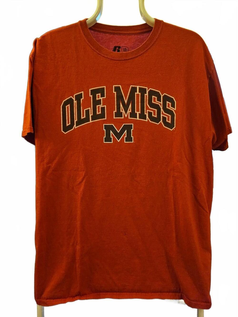 Ole Miss Rebels T-Shirt Men’s Small Red NCAA University Of Mississippi - L - EUC